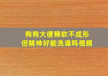 狗狗大便稀软不成形但精神好能洗澡吗视频