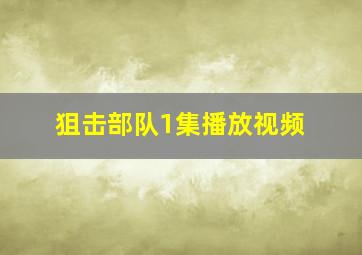 狙击部队1集播放视频