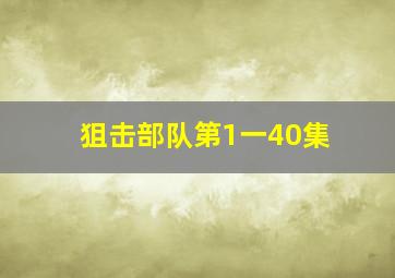 狙击部队第1一40集