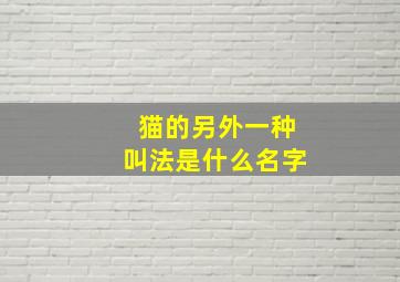 猫的另外一种叫法是什么名字