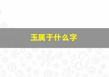 玉属于什么字