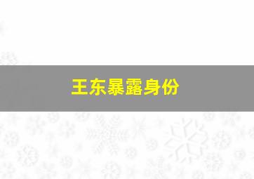 王东暴露身份