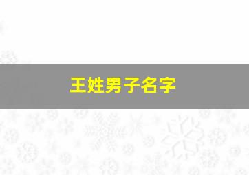 王姓男子名字