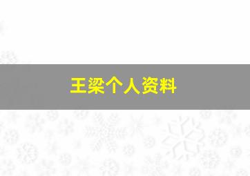 王梁个人资料