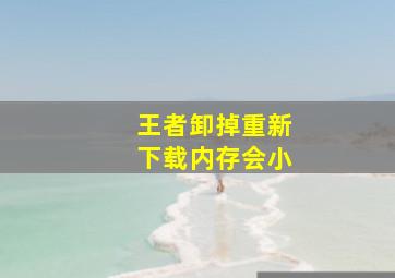 王者卸掉重新下载内存会小