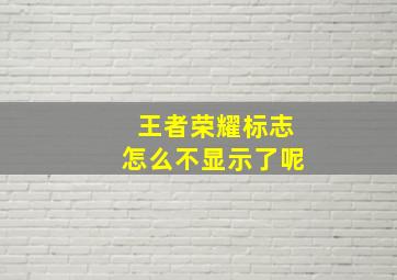 王者荣耀标志怎么不显示了呢