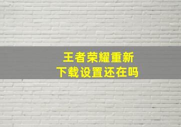 王者荣耀重新下载设置还在吗