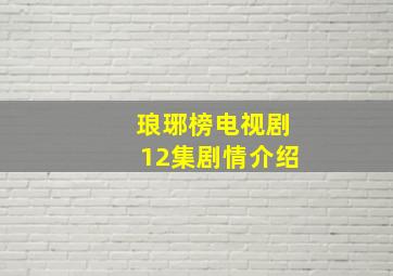 琅琊榜电视剧12集剧情介绍