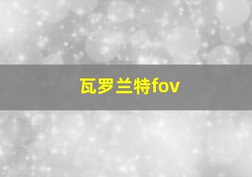 瓦罗兰特fov