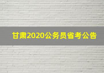 甘肃2020公务员省考公告