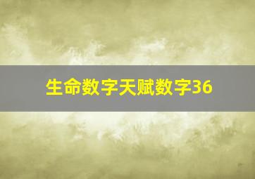 生命数字天赋数字36