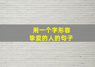 用一个字形容挚爱的人的句子