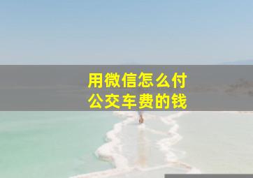 用微信怎么付公交车费的钱