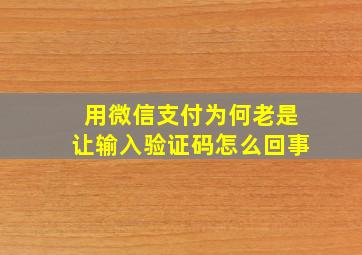 用微信支付为何老是让输入验证码怎么回事