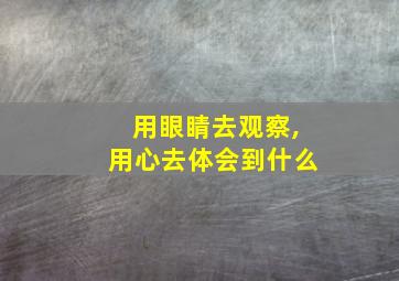 用眼睛去观察,用心去体会到什么