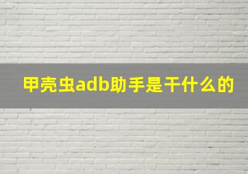 甲壳虫adb助手是干什么的