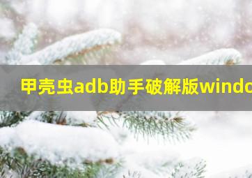 甲壳虫adb助手破解版windows