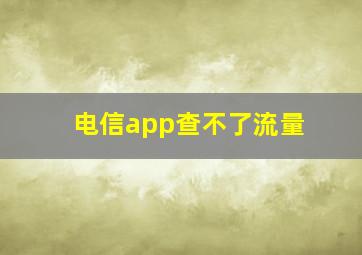 电信app查不了流量