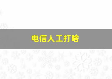 电信人工打啥