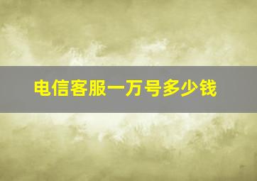 电信客服一万号多少钱