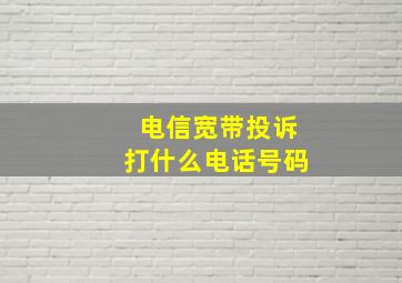 电信宽带投诉打什么电话号码