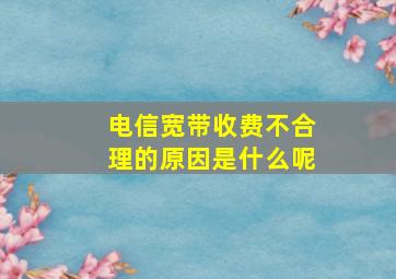 电信宽带收费不合理的原因是什么呢