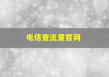 电信查流量官网