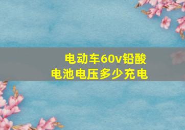 电动车60v铅酸电池电压多少充电