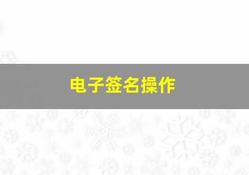 电子签名操作