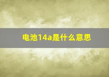 电池14a是什么意思