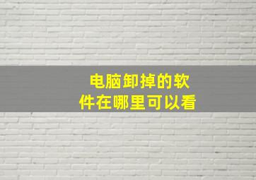 电脑卸掉的软件在哪里可以看