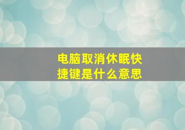 电脑取消休眠快捷键是什么意思