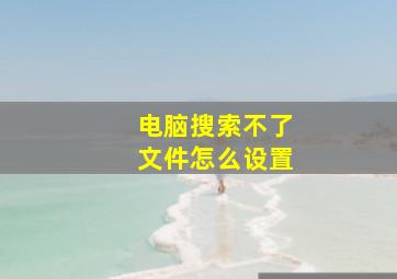 电脑搜索不了文件怎么设置