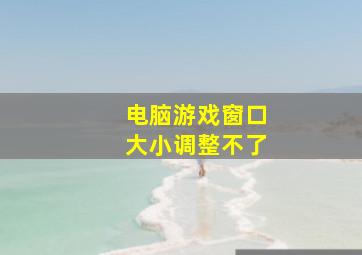 电脑游戏窗口大小调整不了