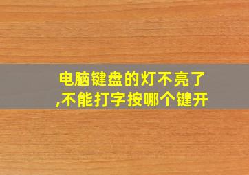 电脑键盘的灯不亮了,不能打字按哪个键开