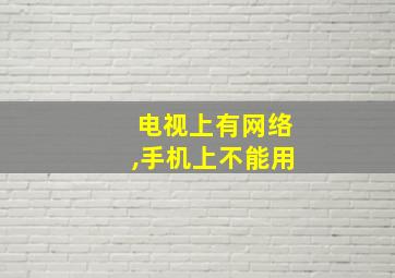 电视上有网络,手机上不能用