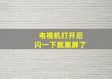 电视机打开后闪一下就黑屏了