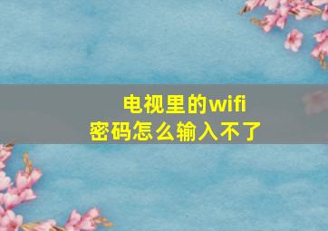 电视里的wifi密码怎么输入不了