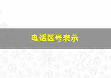 电话区号表示