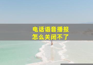 电话语音播报怎么关闭不了