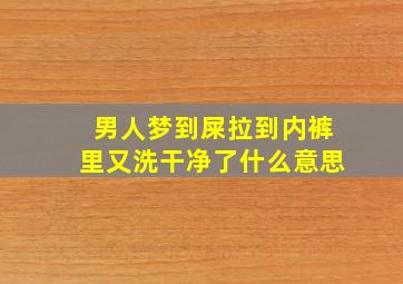 男人梦到屎拉到内裤里又洗干净了什么意思