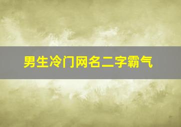 男生冷门网名二字霸气