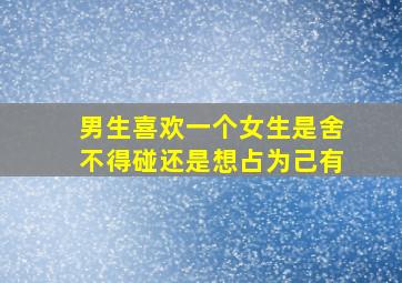 男生喜欢一个女生是舍不得碰还是想占为己有