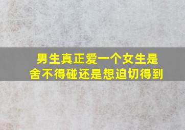 男生真正爱一个女生是舍不得碰还是想迫切得到