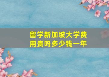 留学新加坡大学费用贵吗多少钱一年