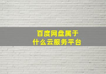 百度网盘属于什么云服务平台