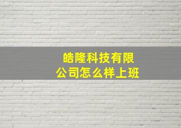 皓隆科技有限公司怎么样上班