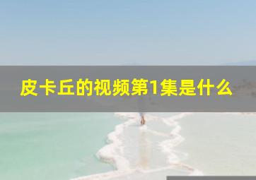 皮卡丘的视频第1集是什么