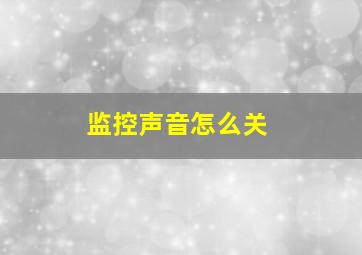 监控声音怎么关