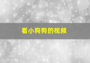 看小狗狗的视频